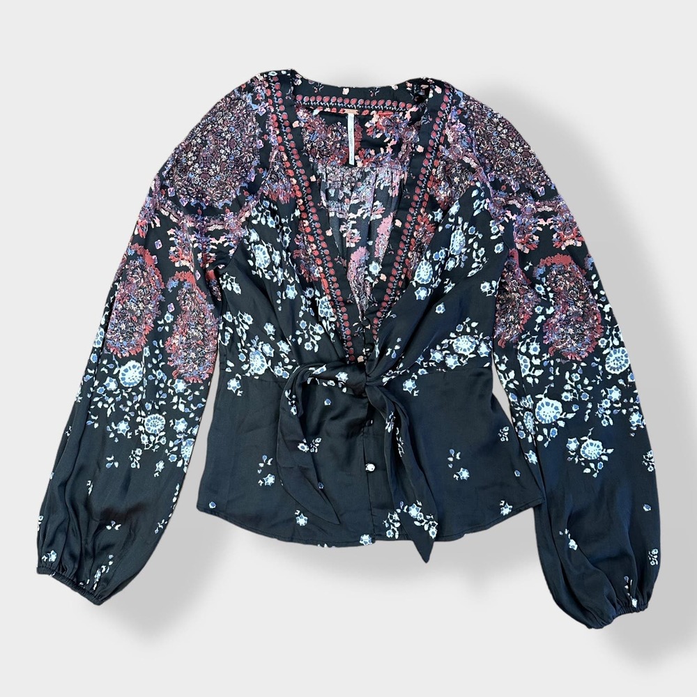 Free People Run Free Top in Black night combo‎ size S